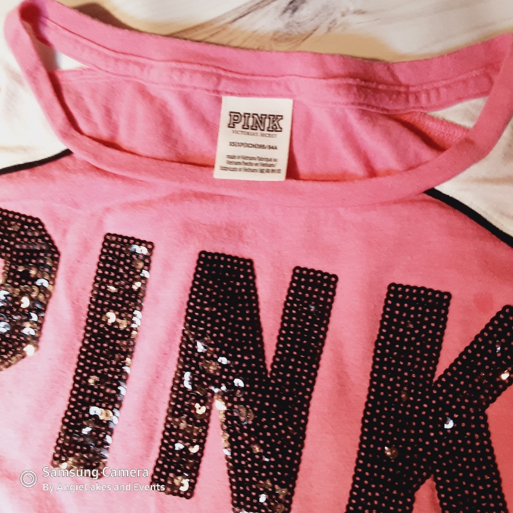 Victorias secret PINK shirt bling logo small